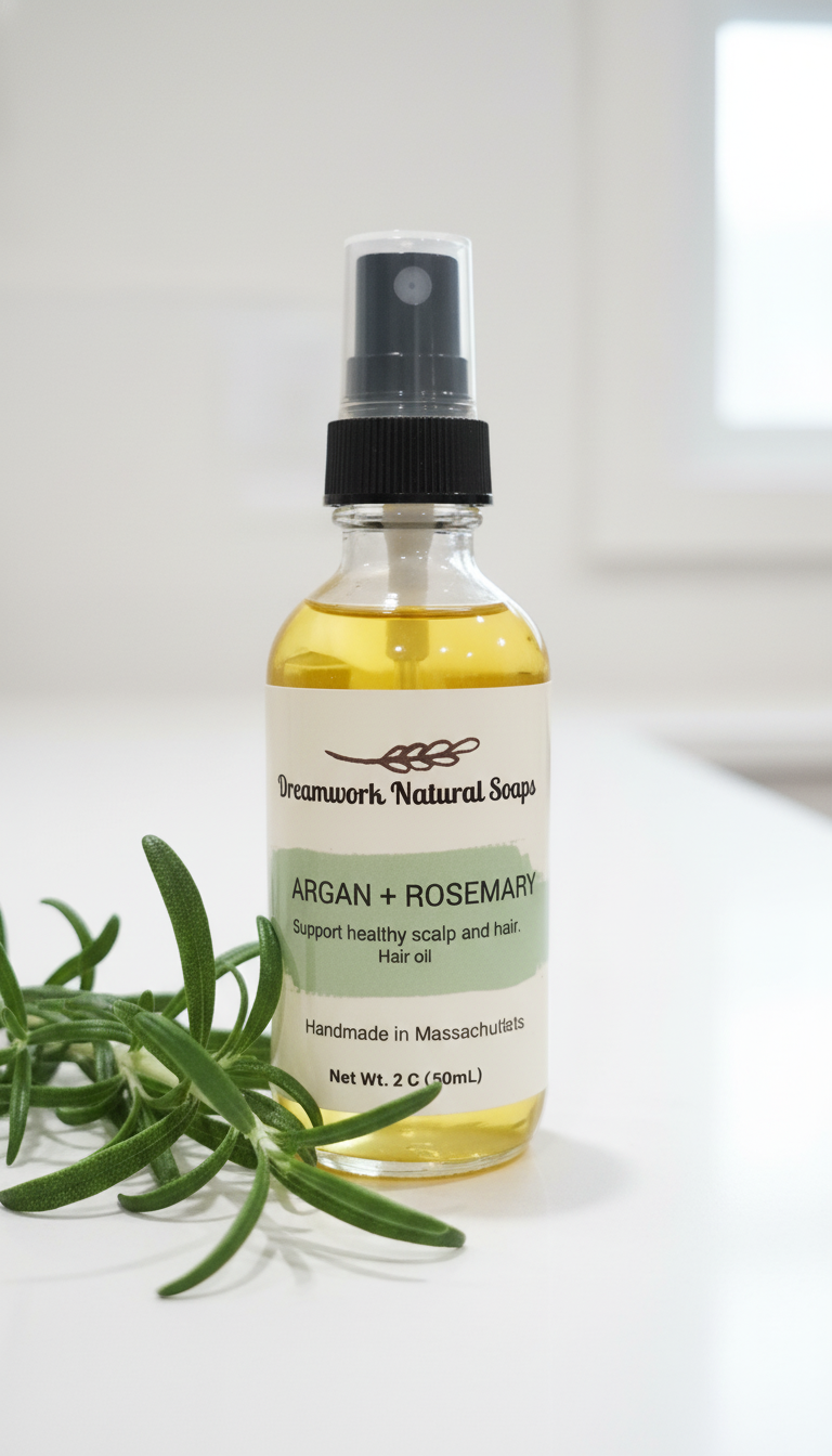 Argan & Rosemary hair treatment oil.