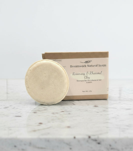 Rosemary & Rhassoul  Clay, normal oily hair Shampoo bar for volume and Hair Growth.